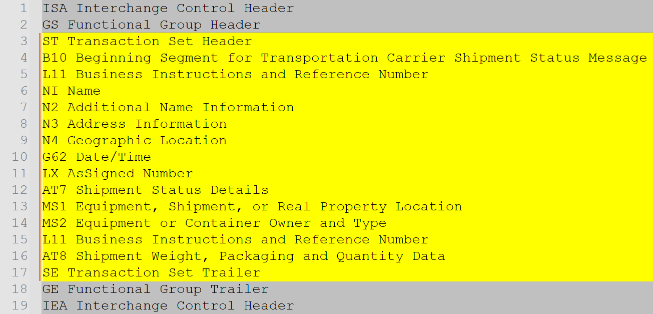 EDI 214 Sample File